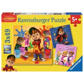 Ravensburger . 8044 - Puzzle Pz.3X49 Alvinnn!!! E I Chipmunks