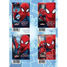 Marpimar Edizioni . Aav01/12 - Biglietti C/Segnalibro 3D Spiderman C.12 Glitter Iridescente