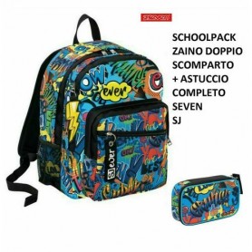 Seven 6C2002017899 - Schoolpack Sj Gang Ever Wow Zaino Dop.Scomp + Quick Case