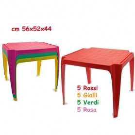 Teorema . 64371 - Tavolo In Plastica 4 Colori Asst.