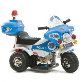 Ferrera & Ferrera . 115027 - Moto Police 6V Azzurro 75X37X54Cm 3+A Luci E Suoni-Motore 20W-Retromarcia
