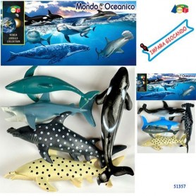 Ginmar   51357 - Busta Pesci Oceanici Mondo Oceanico +3A  21X27Cm Assortiti
