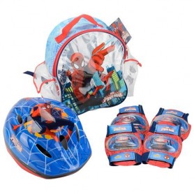 Kreativa Toys Group Di Melacarne Sa9420 - Spiderman Set Zaino + Casco + Protezioni Casco Circonf.56Cm 210Gr Zaino 31X28Cm