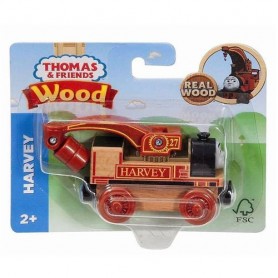 Mattel . Fhm33 - Thomas & Friends Wood Harvey 11,5X14X4Cm In Legno Da Fonti Sostenibili