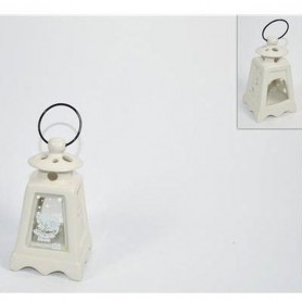 Due Esse Christmas 560552 - Lanterna Ceramica Porta Tea Light Bianca