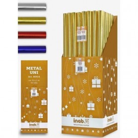 Inab . 809146 - Carta Metal Unicolor Cm.70X1Mt Blu Royal